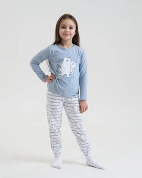 Пижама на девочку - Полярные медведи Nicoletta 85431k 110-116 см Голубой