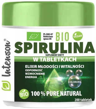 Дієтична добавка Intenson Bio Spirulina 200 таблеток (5902150284437)