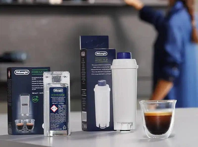 Засіб для кавомашини DeLonghi видалення накип EcoDecalk DLSC101 та Фільтр Delonghi dlsc002