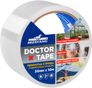 Ремонтная клейкая лента Mustang Doctor Tape 50 мм х 10 м Прозрачная (TPE5010)