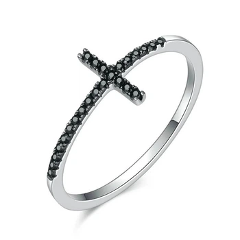 Серебряное кольцо "Крест" 54 (65784)