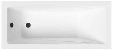 Ванна акриловая Helmken Rivana 170x70 см (03G3K25233) комплект 5 в 1: прямоугольная ванна, ножки, Черный подголовник, Черная фронтальная и боковая панель