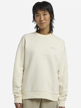 Свитшот оверсайз женский Jack Wolfskin Essential Crewneck W A63871-5127 L Белый (4064886450195)