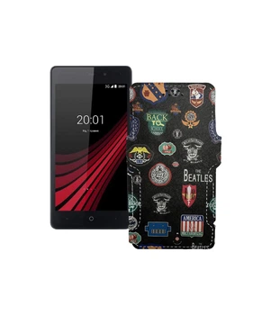 Чохол-книжка з екошкіри для телефону Ergo B502 Basic Бітлз
