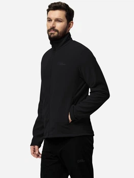 Толстовка на флисе, на молнии мужская Jack Wolfskin Taunus Fz M 1711451-6000 S Черная (4064993866995)