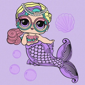 Картина за номерами в обкладинці Ideyka L.O.L. Surprise! Mermaids Miss Sea 40х40 см KHO6263 (4823104371274)