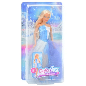 Кукла принцесса Bambi 8456 B, Defa Lucy, в бальном бело-голубом платье, 28 см (8456 Blue-RT)