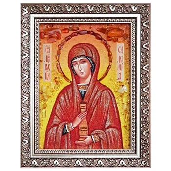Икона "Святая Соломия Мироносица" янтарная 15х20