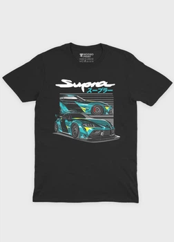Футболка для хлопчика MODNO з авто-мото принтом "Supra Turbo Future" 134-140 см Чорний (TS001-013-2-080-F-BL-B)