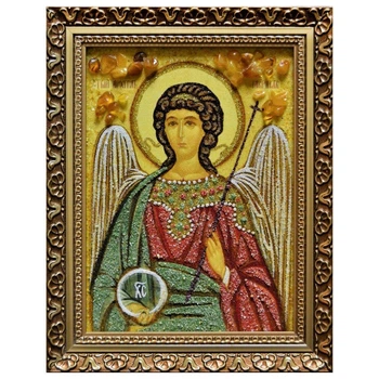Икона "Архангел Гавриил" янтарная 15х20