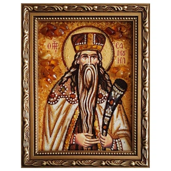 Икона "Святой пророк Самуил" янтарная 15х20