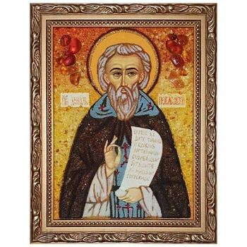 Икона "Святой Даниил Переяславский" янтарная 15х20