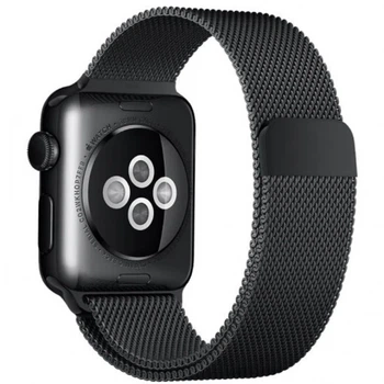 Металический ремешок для Apple Watch миланская петля Milanese loop 38/40/41 mm черный