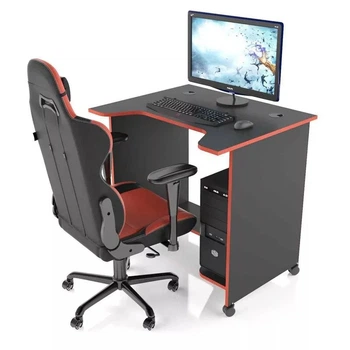 Компьютерный геймерский стол XGamer MINI XG08 с полкой под системный блок 80/65/75см черно красный