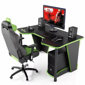Компьютерный стол, Геймерский стол COMFORT GT12 (120 см) белый с черным черно зеленый
