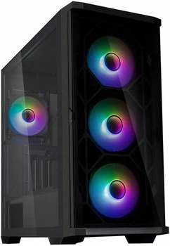 Корпус Zalman z10 Duo без бп 2xUSB3.0, 1xUSB Type-C 3x140мм argb, 1x120мм argb vga 395мм lcs ready tg Side Panel eatx чёрный z10duo