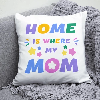 Плюшевая подушка подарок маме на 8 марта "Home is where my MOM"