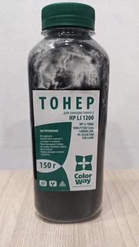 Тонер ColorWay 150гр для використання у принтерів HP LJ 1000/1005/1150/12xx; Canon LBP; PC-D320/340 FAX-L400