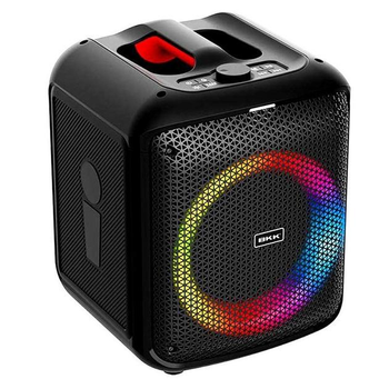 Портативная беспроводная Bluetooth колонка с подсветкой LED + микрофон BKK Party BT Speaker B97 BT5.3, TWS, AUX/TF/USB/FM, 20W | Black