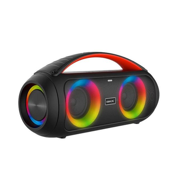 Портативная беспроводная колонка Bluetooth с LED подсветкой BKK B63 Waterproof BoomBox IPX5 |BT5.3, TWS, AUX/TF/USB/FM, 2x30W |Black