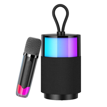 Портативная беспроводная Bluetooth колонка-караоке с микрофоном USAMS US-YX013 Wireless Speaker with Microphone Black |BT5.3, AUX/USB/TF|Black