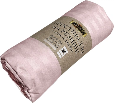 Простынь на резинке Zastelli Pink stripe Полуторная 160х200 + 20 см Розовая Поликоттон (2555000001413)