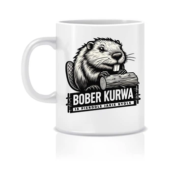 Чашка Керамическая Кружка с принтом Бобер Курва Bober Kurwa Белая 330 мл