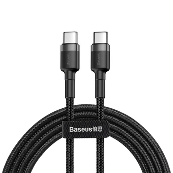Зарядний кабель Baseus Cafule PD2.0 60W Type-C to Type-C 3A 2m Gray/Black (CATKLF-HG1)