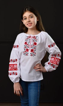 Дитяча вишиванка для дівчинки vishivano4ka 918-2 116-122 біла