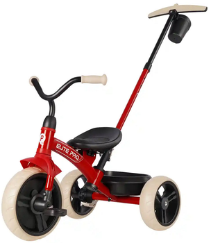 Велосипед детский Qplay Elite Pro Трехколесный с родительской ручкой Red (T10-BEliteProRed)