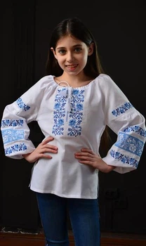 Дитяча вишиванка для дівчинки vishivano4ka 918-3 104-110 біла