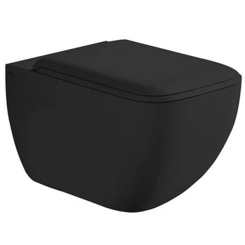 Унитаз подвесной безободковый черный CIELO Shui Comfort с сиденьем с микролифтом SHCOVSKCPVSHCOTFLV