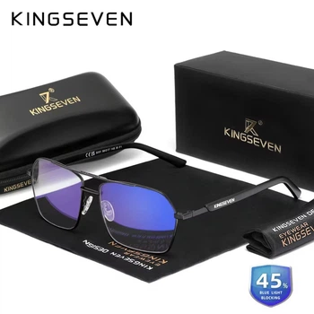Окуляри комп'ютерні Blue Blocker 45% для чоловіків і жінок KINGSEVEN 9201 Black F1