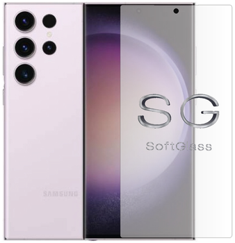 Мягкое стекло для Samsung S23 Ultra на экран полиуретановое SoftGlass