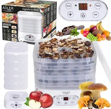 Хорошая сушилка для овощей фруктов мяса Adler 550 Вт