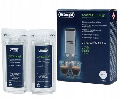 Засіб для очищення кавомашини рідина DeLonghi EcoDecalk 2x100 ml 5513296021 від накипу