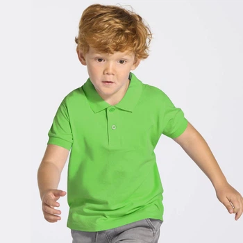 Дитяча футболка поло JHK KID POLO, з коміром, салатова, розмір 128, на 7/8 років
