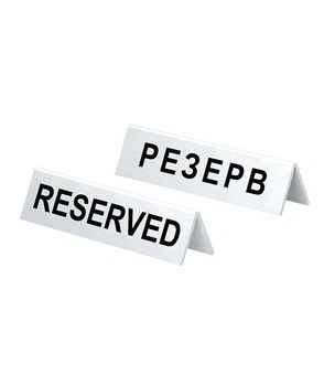 Табличка настольная "РЕЗЕРВ" на стол LEGNA для ресторана white 17х4см (уп. 5шт.)