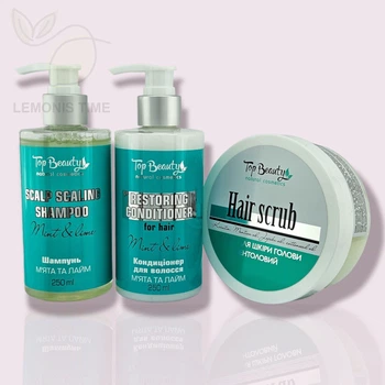 Набір для жирного типу шкіри голови Top Beauty Mint & Lime лайм - м'ята
