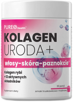 Дієтична добавка Pureo Health Kolagen Uroda+ 30 порцій Полуниця малина (5906438350074)