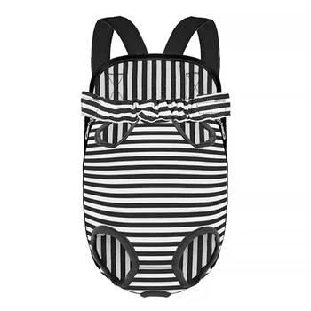 Рюкзак-кенгуру для животных Lesko DT834 Strip Black + White L котов и собак