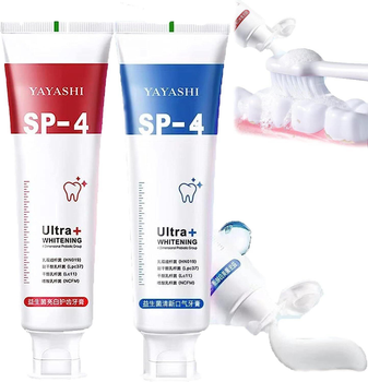 Набор отбеливающих зубных паст Yayashi SP-4 Ultra+Whitening blue&red с пробиотиками