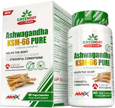 Добавка Amix GreenDay ProVegan Ashwagandha KSM-66 60 веган капсул (8594060008042)