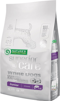 Сухой беззерновой корм для собак юниоров Nature's Protection Superior Care White Dogs Grain Free Junior All Breeds 1.5 кг (NPSC45671) (4771317456717)