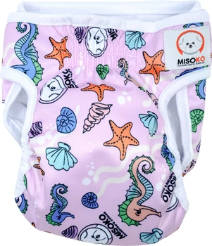 Підгузки багаторазові для собак-сук MISOKO&CO з морськими кониками, рожеві, розмір S, 1 шт (4779051639373)