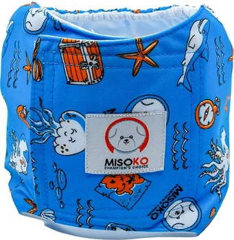Підгузки багаторазові для кобелів MISOKO&CO з восьминогом, сині, розмір S, 1 шт (4779051639540)