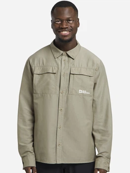 Сорочка літня чоловіча Jack Wolfskin Barrier Ls Shirt M 1404101-4030 XL Бежева (4064886429955)