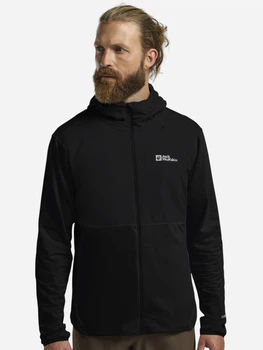 Спортивна кофта чоловіча Jack Wolfskin Prelight Trail Hoody M A63791-6000 S Чорна (4064886449724)