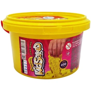 Кинетический песок KidSand Danko Toys желтый ведро 600 грамм