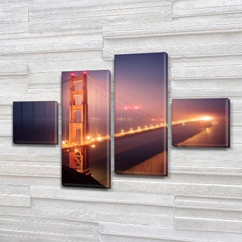 Модульная триптих картина Мост Нью Йорка, на ПВХ ткани, 50x80 см, (mk05SB_gd10539)